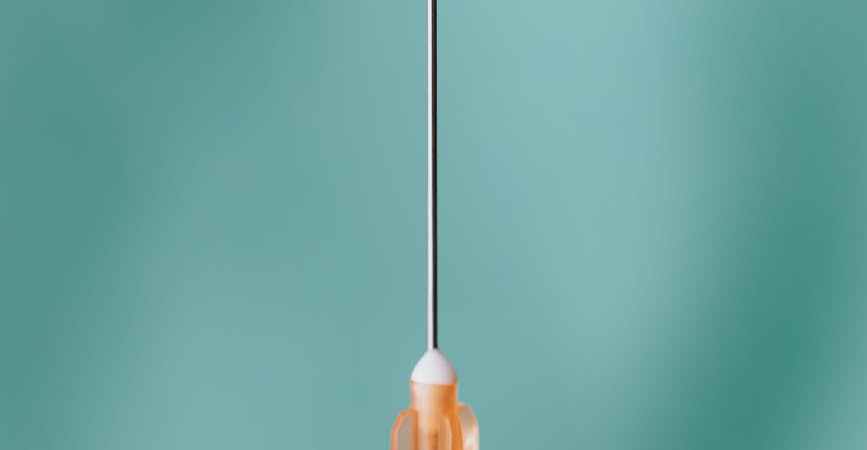 close up view of needle of a vaccine