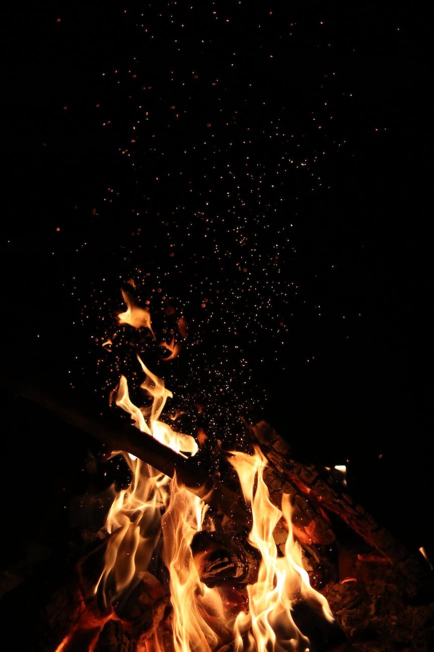 fire flames consuming wood